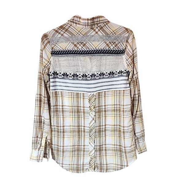 We The Free Free People Plaid Button Down. Xsmall - Picture 4 of 7